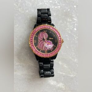 Disney Alice in Wonderland Cheshire Cat Wristwatch Vintage Rare Pink Rhinestones